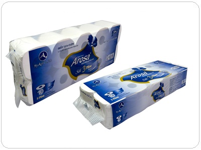 Arosa 10Cuộn - 3Lớp xanh tím - Khăn Giấy Mỹ Anh - Công Ty TNHH Sản Xuất Và Thương Mại Mỹ Anh